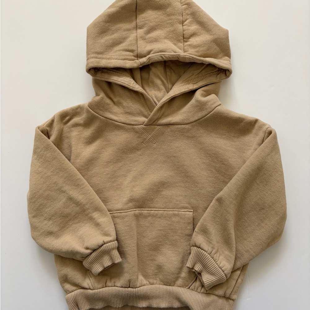 Primark Beige Kids Hooded Sweatshirt with Kangaroo Pocket